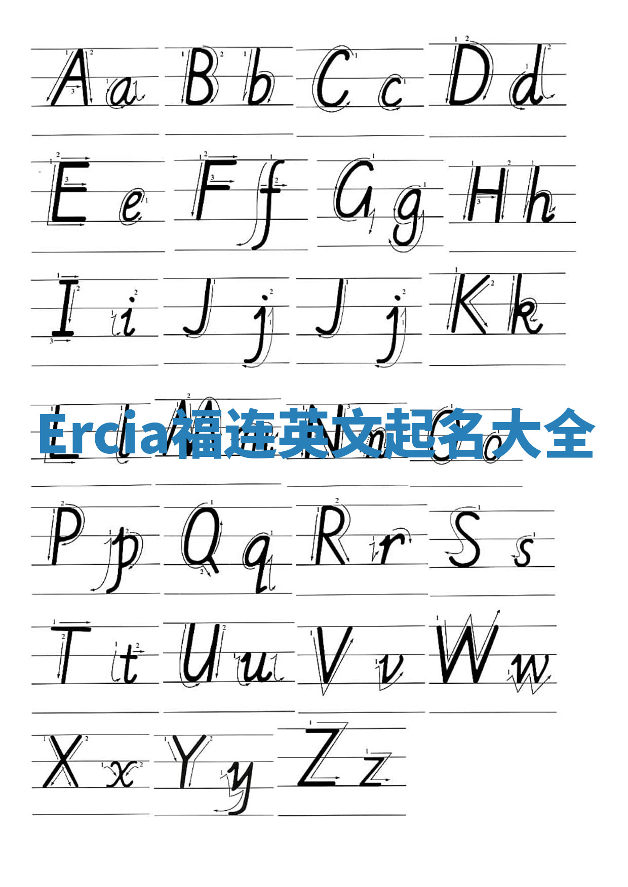 Ercia福连英文起名大全