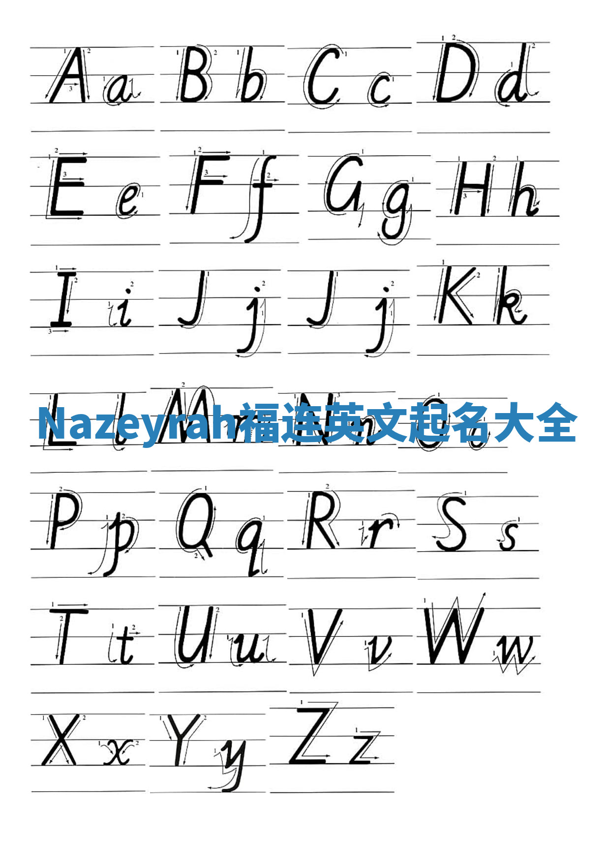 Nazeyrah福连英文起名大全