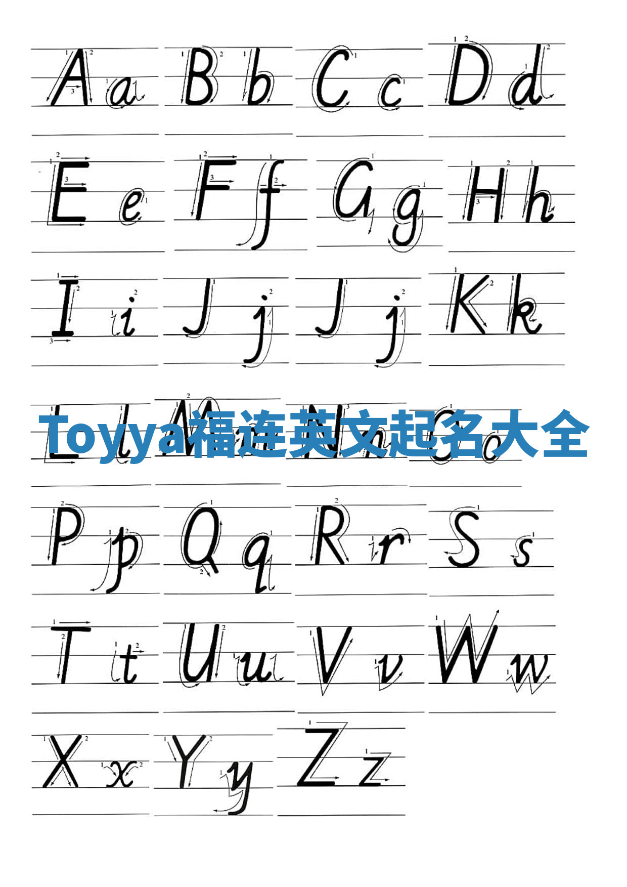 Toyya福连英文起名大全