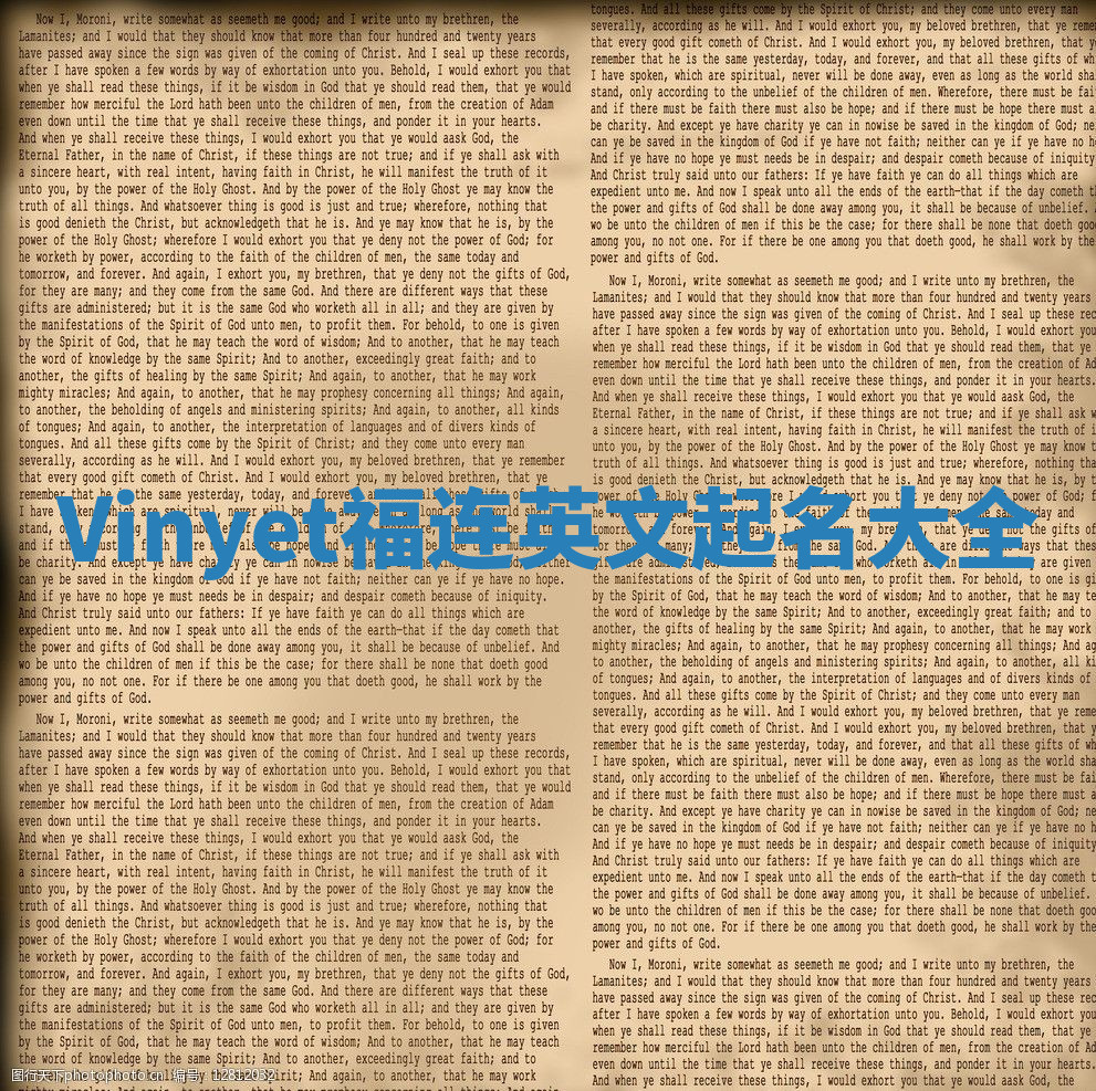 Vinyet福连英文起名大全