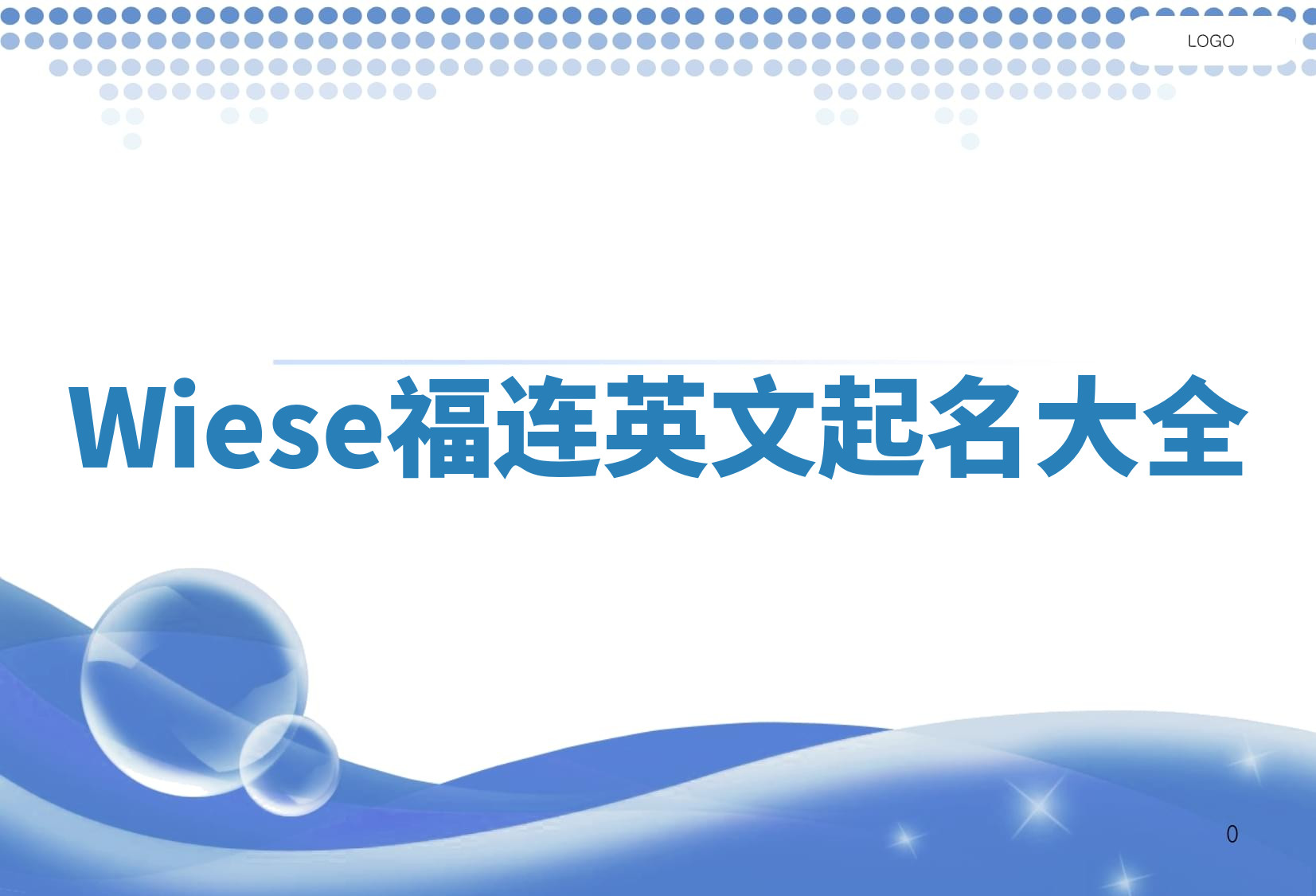 Wiese福连英文起名大全