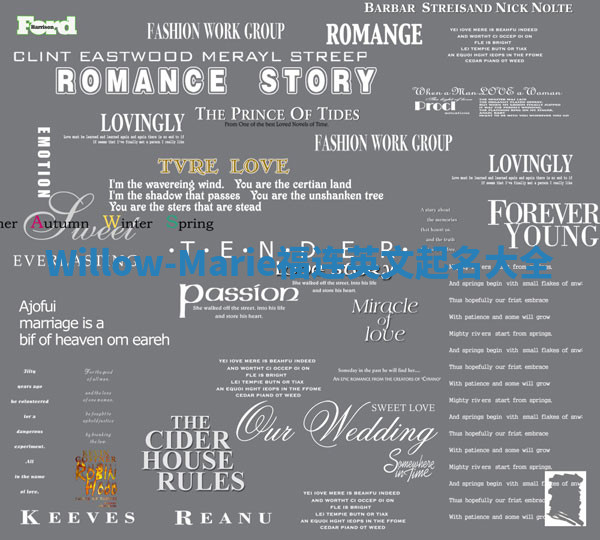 Willow-Marie福连英文起名大全