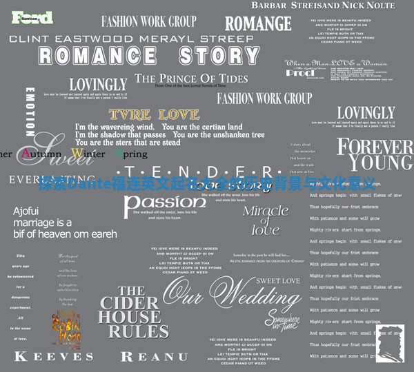 探索Dante福连英文起名大全的历史背景与文化意义